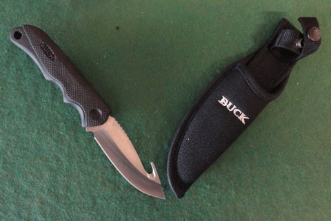 BUCK Hunting knife with gut hook blade - Woodlands Enterprises Ltd