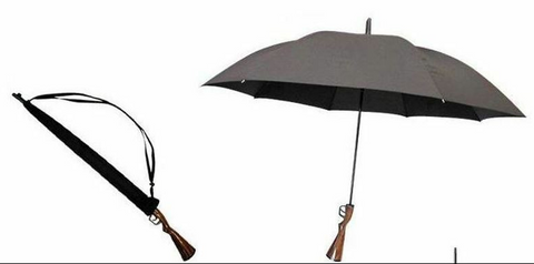 Big Canopy Gun Handle Novelty Umbrella Brolly shooting Golf sporting