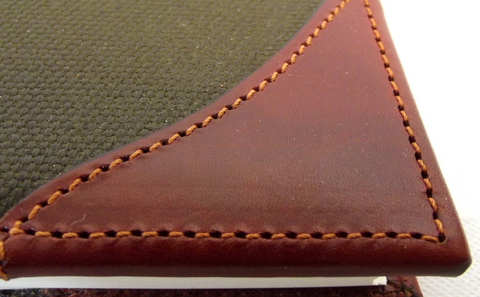 Leather and canvas Game register hand made