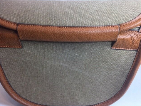 Bespoke Leather and Canvas Cartridge Bag Sandstone