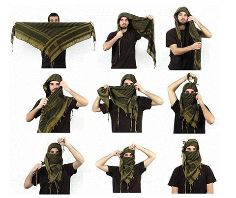 Camo Cotton SHEMAGH HEAD SCARF Military Keffiyeh Arab Army Woven SAS Veil Wrap