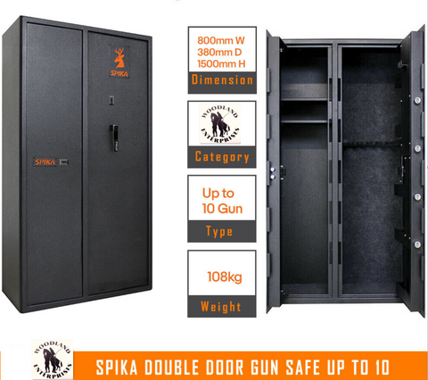 X-LARGE DOUBLE DOOR 10 GUN SAFE FOR SHOTGUNS RIFLES AMMO GUNS CABINETS